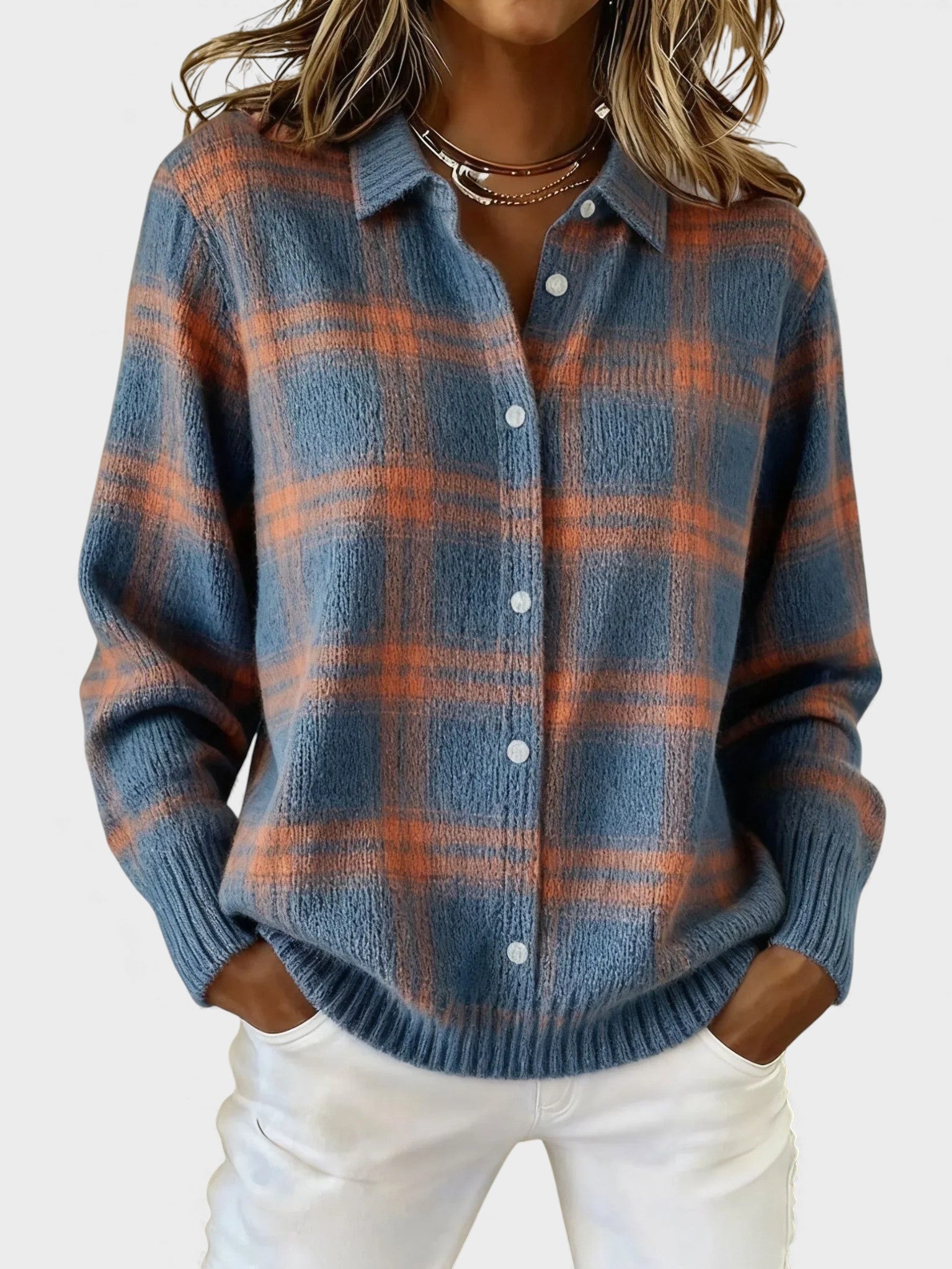 Alba™ | Suéter Retro a Cuadros con Contraste Casual