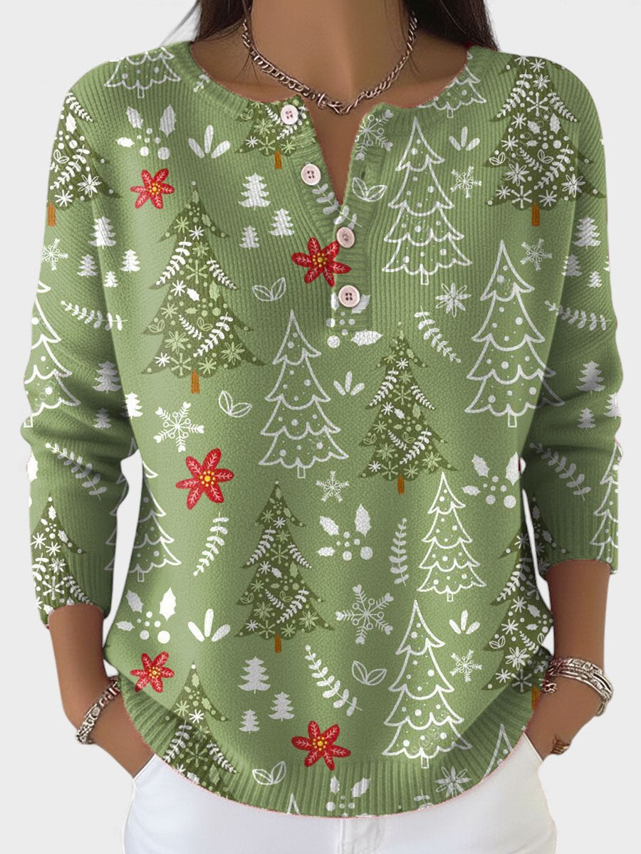 Sofía™ | Suéter navideño con botones decorativos