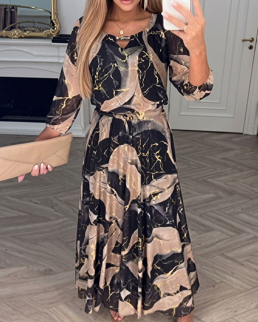 Lucía™ | Vestido fluido con estampado elegante