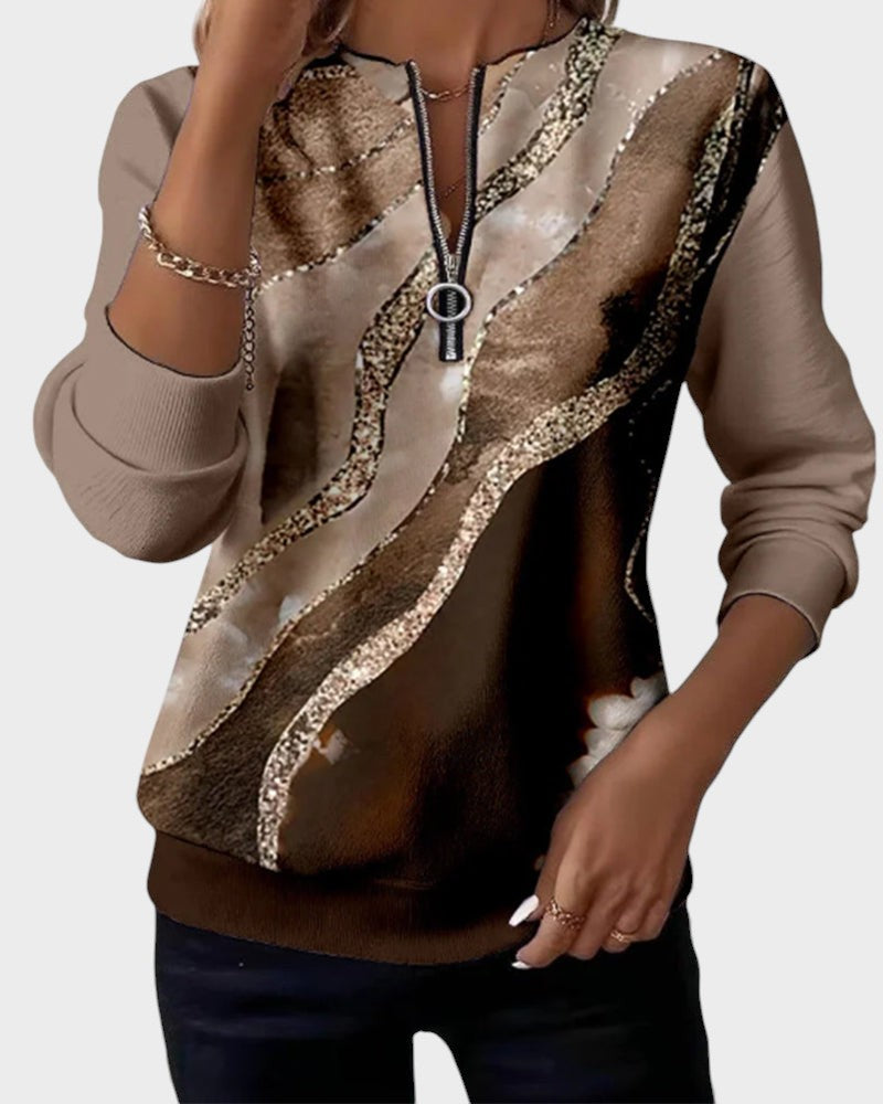 Luna™ | Sudadera de medio cierre con estampado vintage