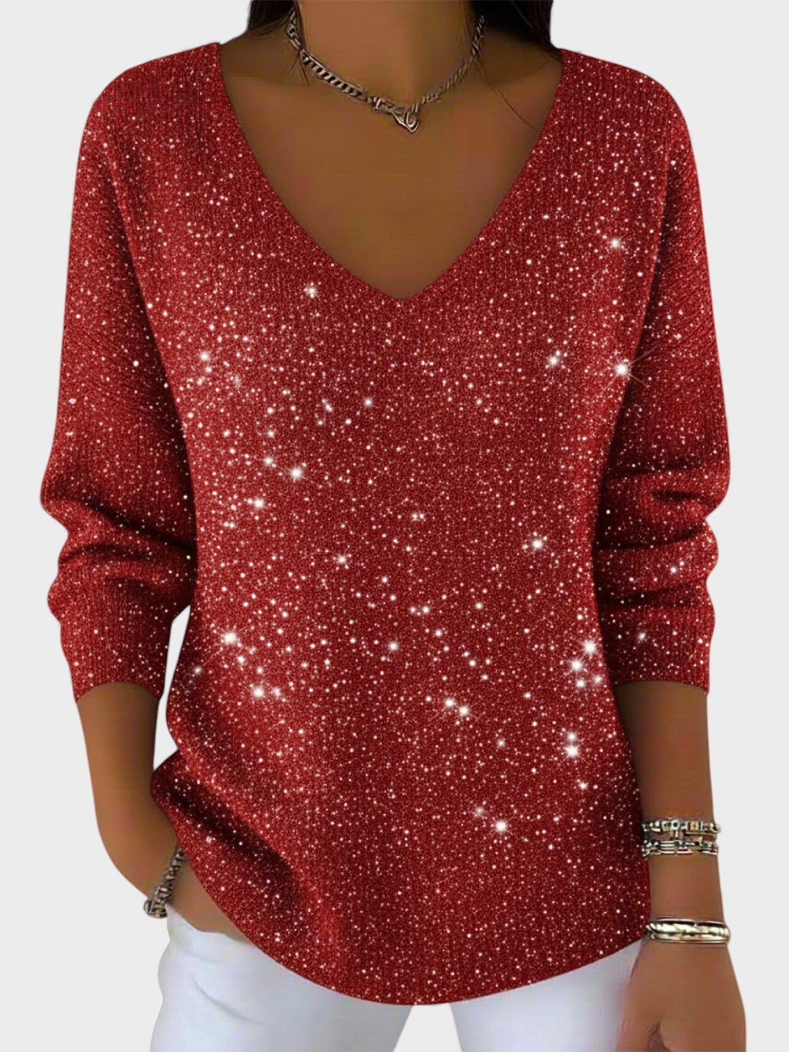 Inés™ | Jersey festivo con escote en V