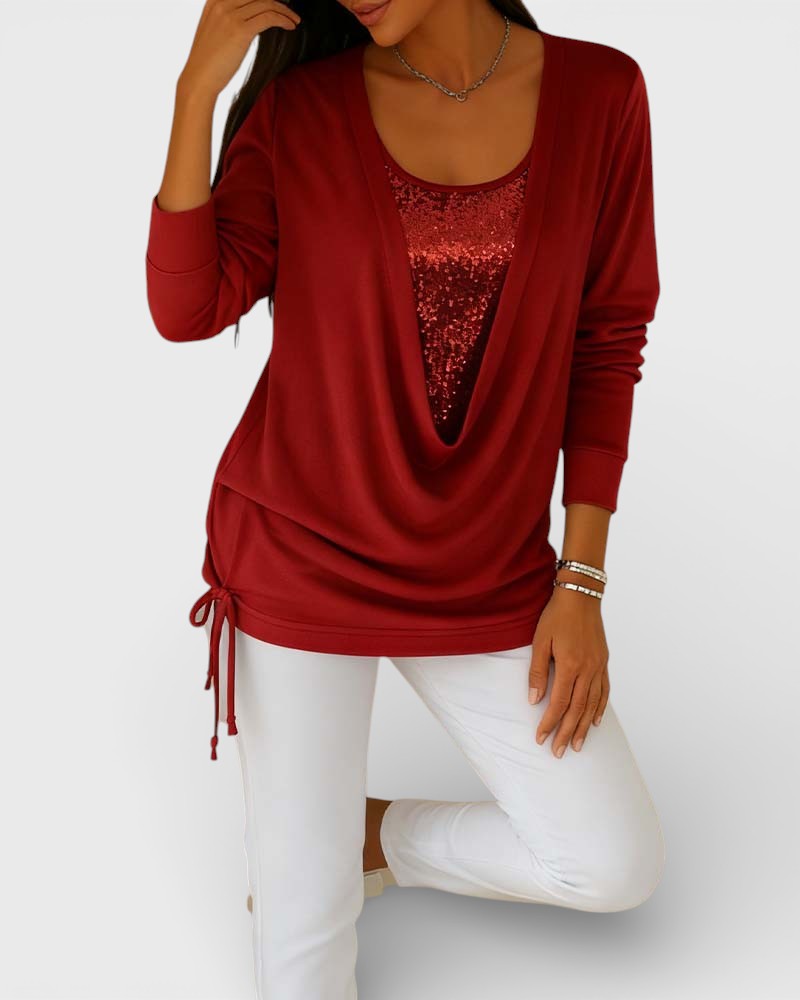 Lucía™ | Top bicolor de lentejuelas premium