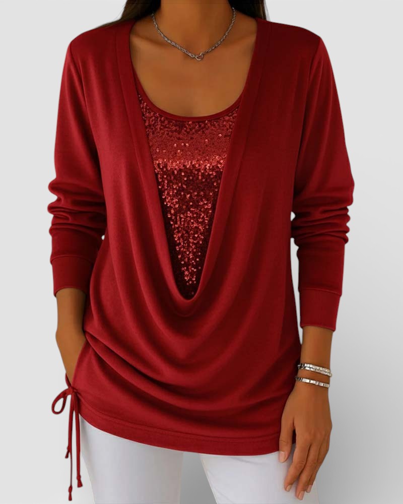 Lucía™ | Top bicolor de lentejuelas premium